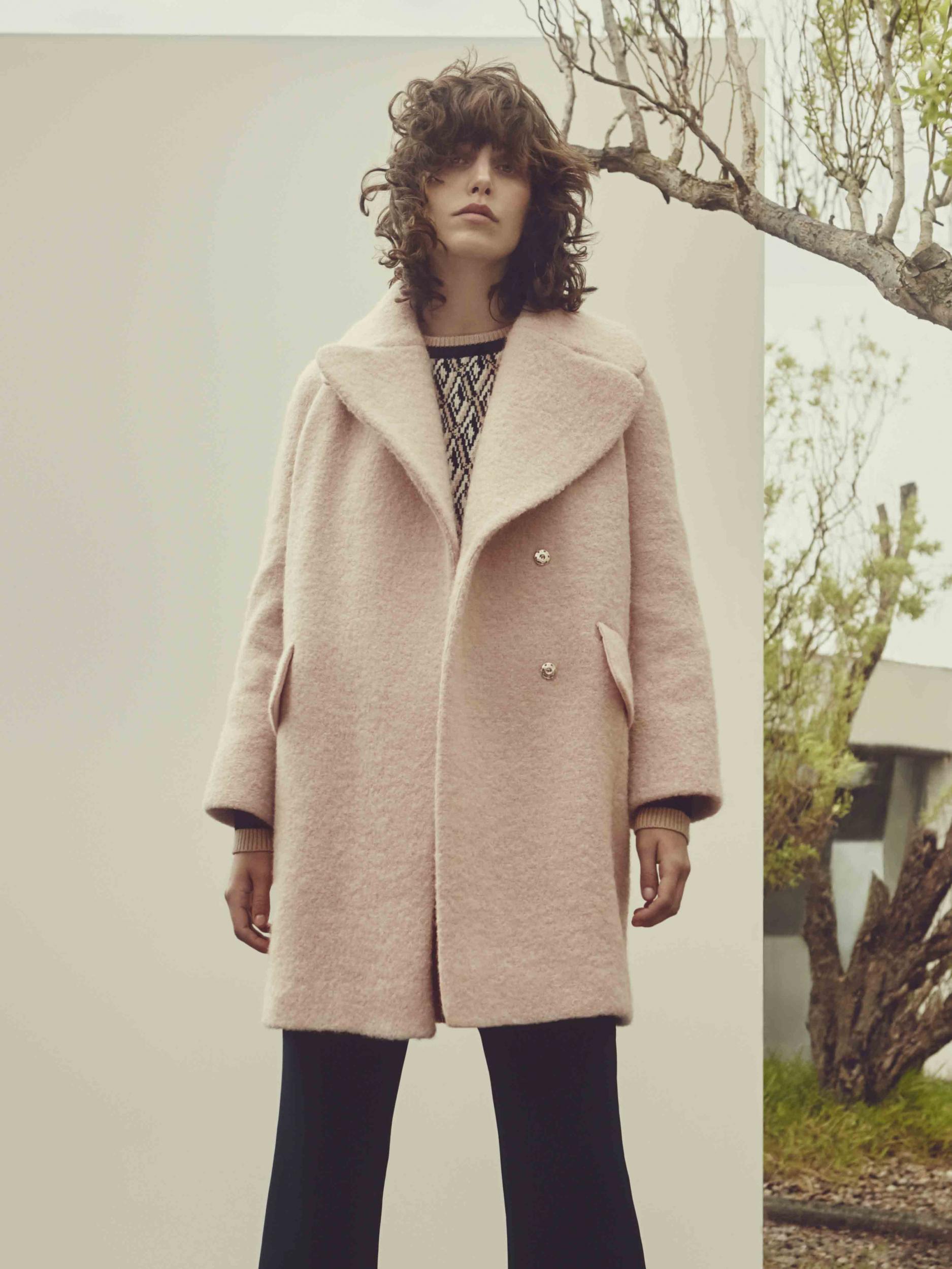 Whistles' double-breasted pink coat for AW16, £350