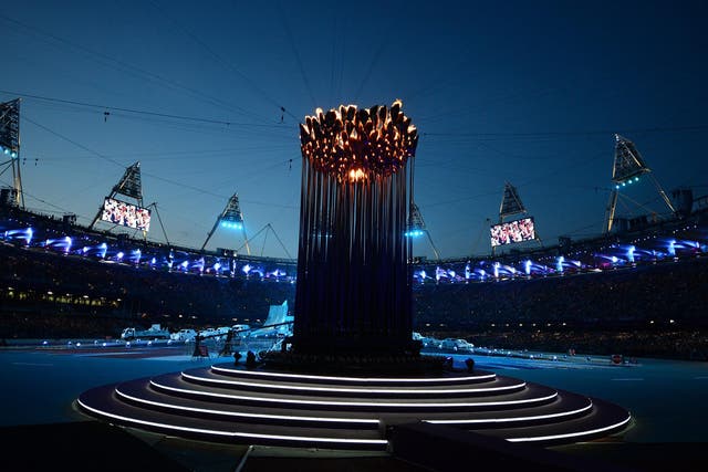 The Olympic flame before the start of the closing ceremony of the 2012 London Olympics