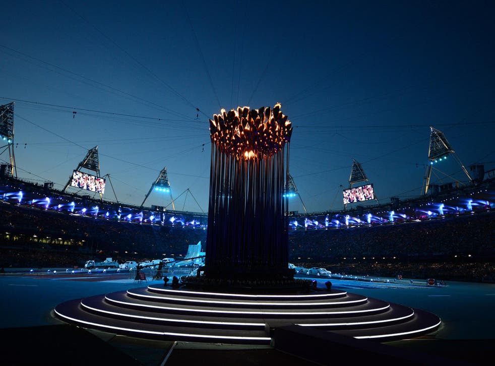 The Olympic flame before the start of the closing ceremony of the 2012 London Olympics