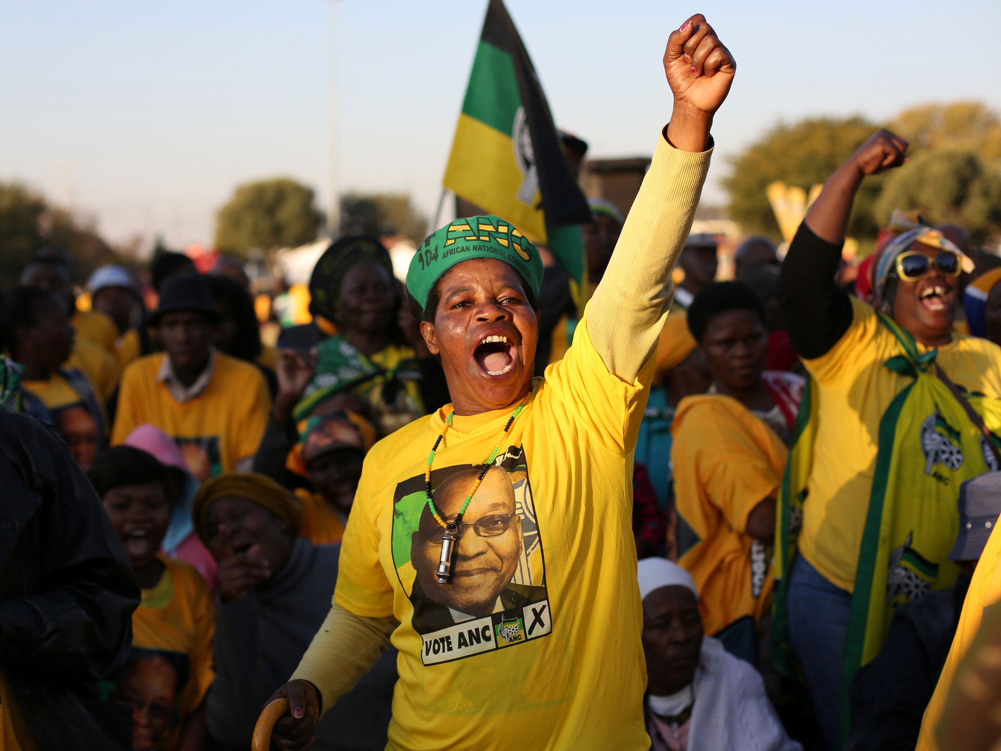 ANC supporters at a pre-election rally in Atteridgeville, a township located to the west of Pretoria