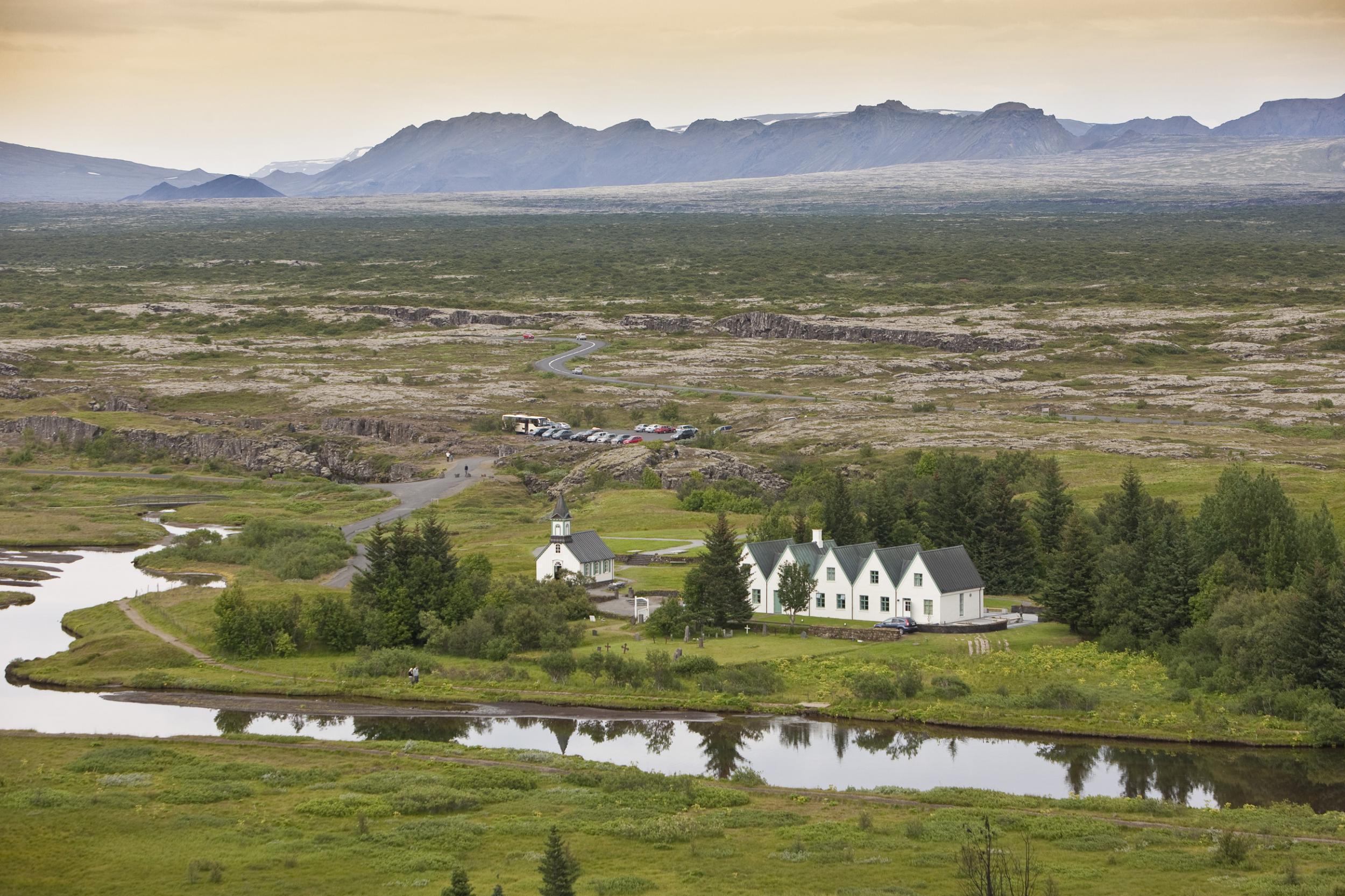 Iceland's Ring Road circles the country's most famous sights, including Thingvellir, where the North American and Eurasian tectonic plates meet