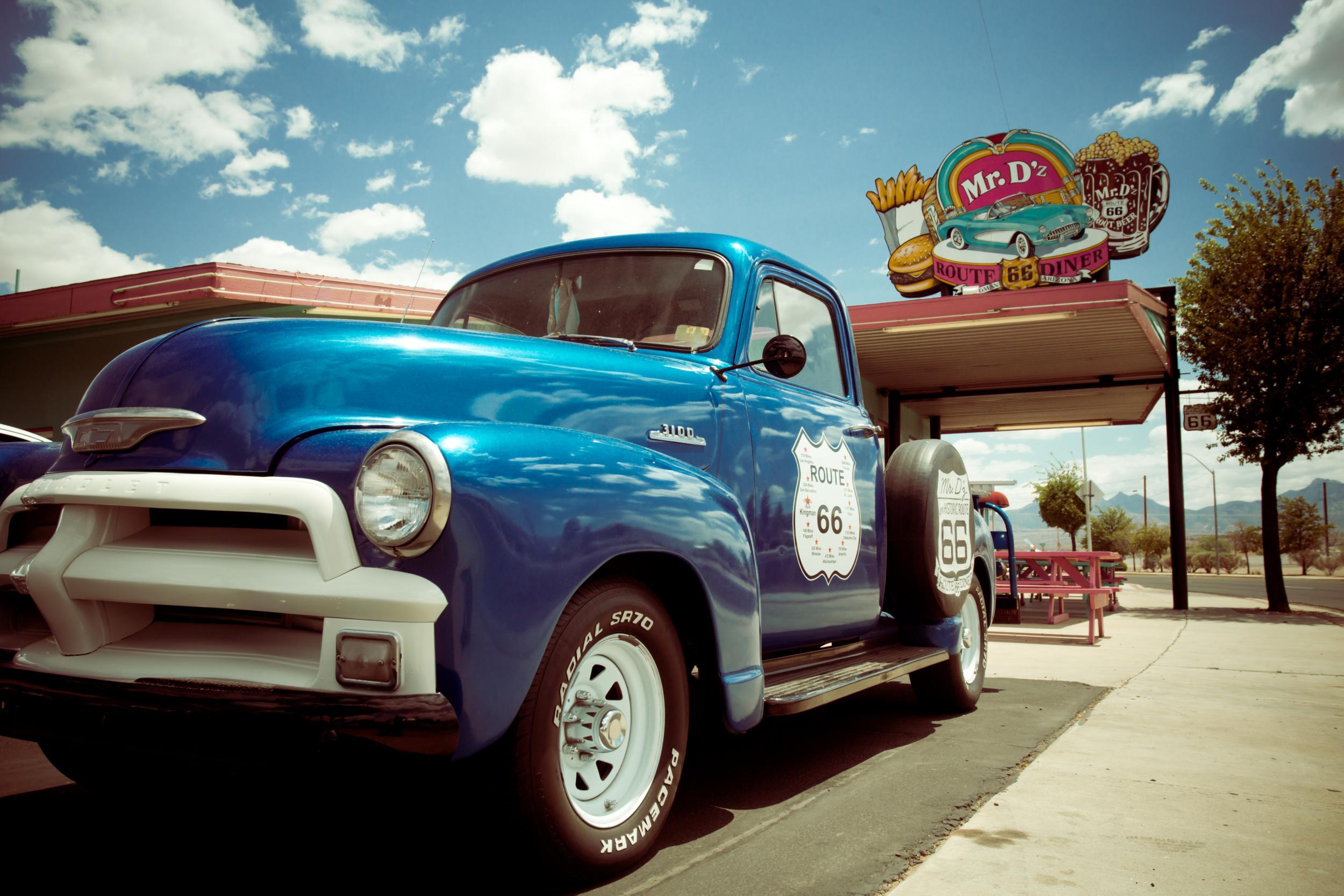 Stopping to eat at a vintage roadside diner is a Route 66 rite of passage