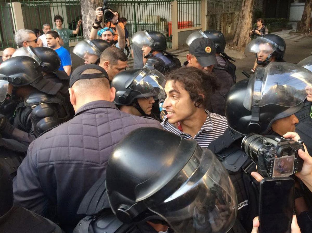 Rio 2016: Protesters hit with tear gas by police prior to opening ...