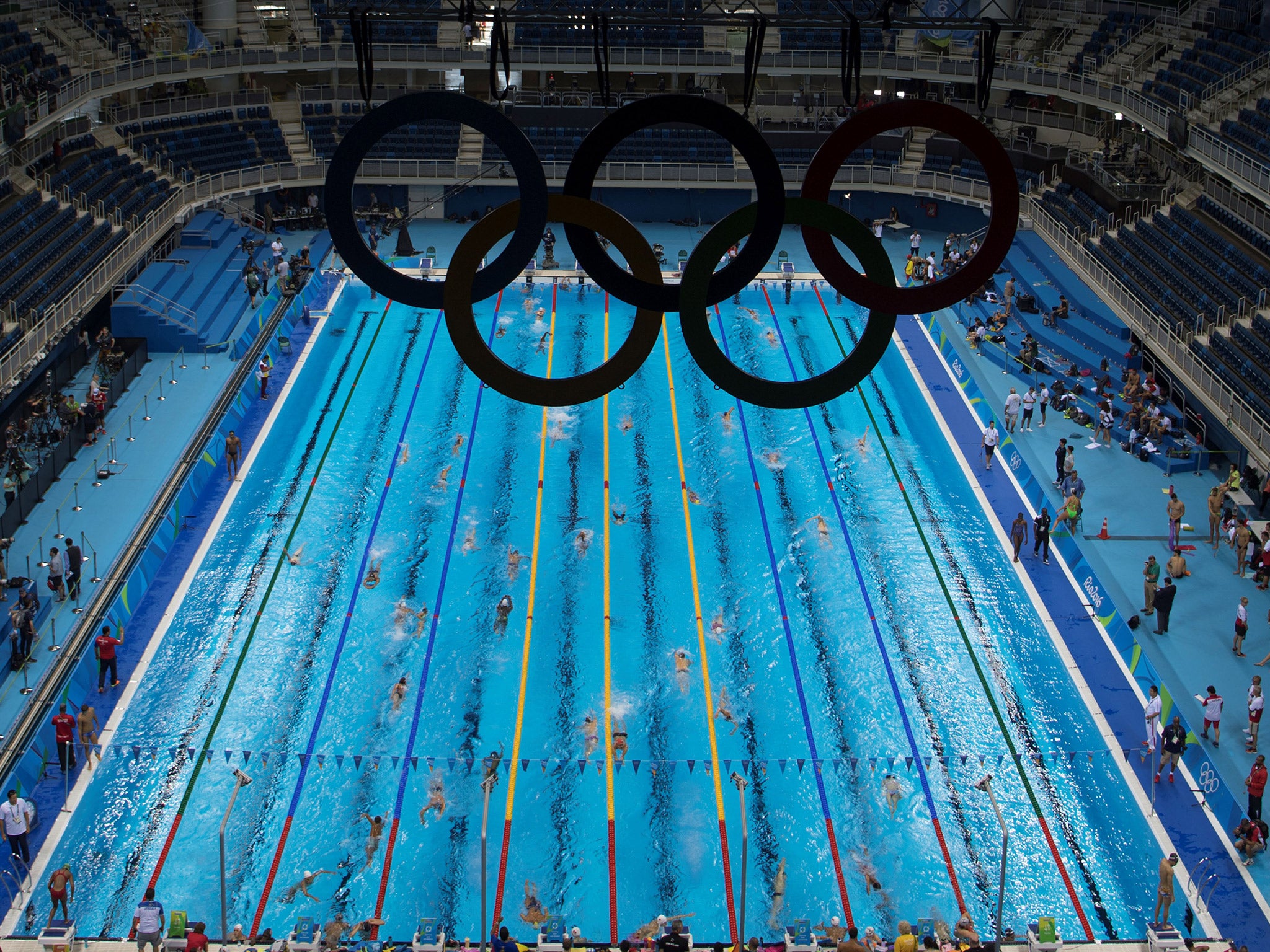 The Olympic swimming pool will be staffed by lifeguards throughout the Games