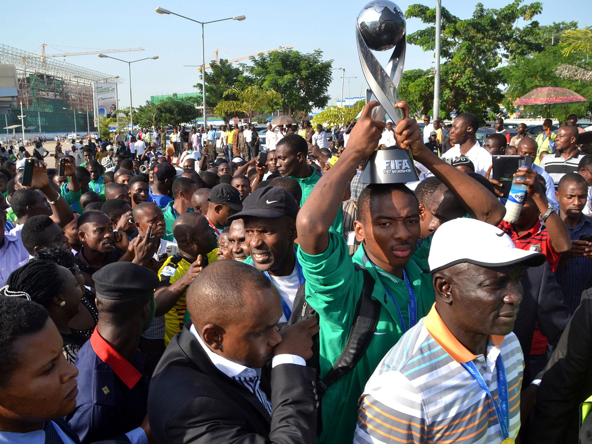 The Golden Eaglets return to Abuja after winning the 2015 Under-17 World Cup