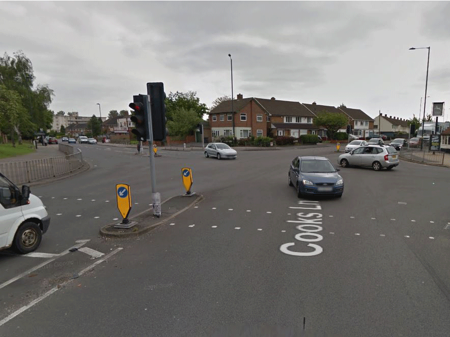 The junction in Birmingham where a van driver is believed to have 'viciously' punched the 37-year-old father of one
