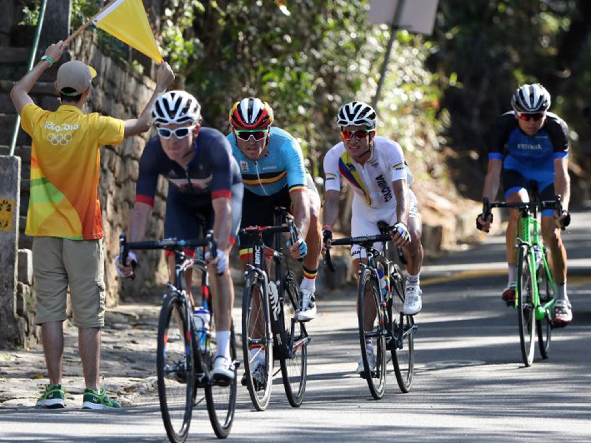 Greg van Avermaet won a sprint finish to clinch Olympic road race gold