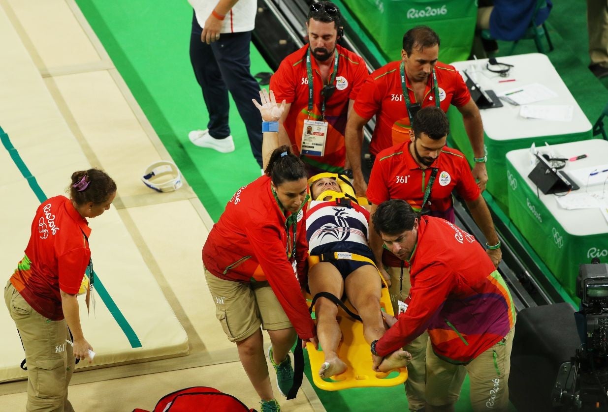 Mr Ait Said receiving medical help at the scene (Getty Images)