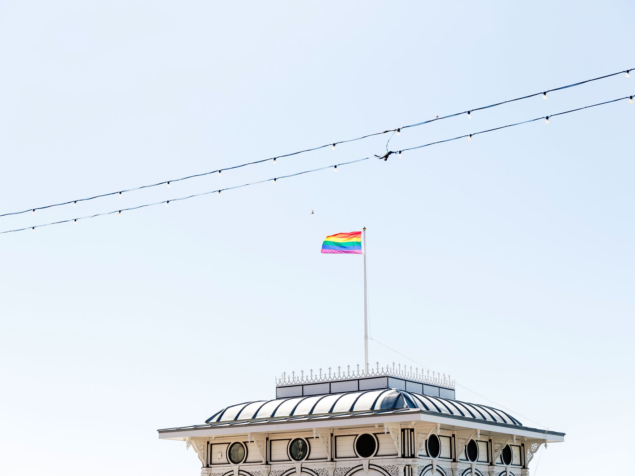 Brighton's iconic beachfront pier was decorated in rainbow flags to mark the occasion