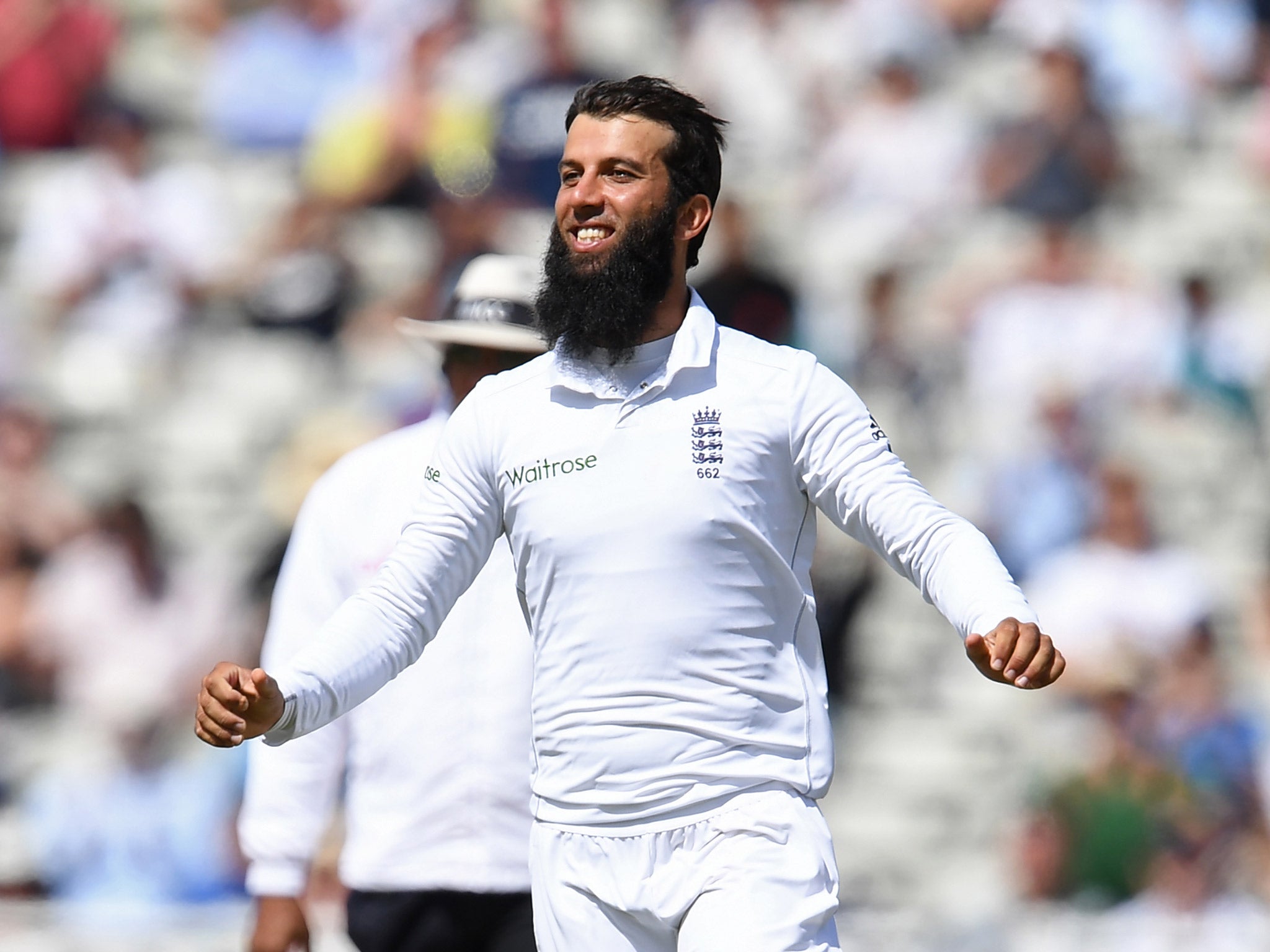 Moeen Ali celebrates as England secured victory over Pakistan