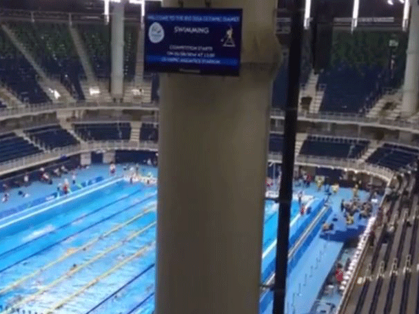 rio 2016 swimming fans complain of restricted views caused by giant pillars at olympic pool the independent - Olympic Swimming Pool Background rio 2016 swimming fans complain of restricted views caused by giant pillars at olympic pool the independent - Olympic Swimming Pool Background