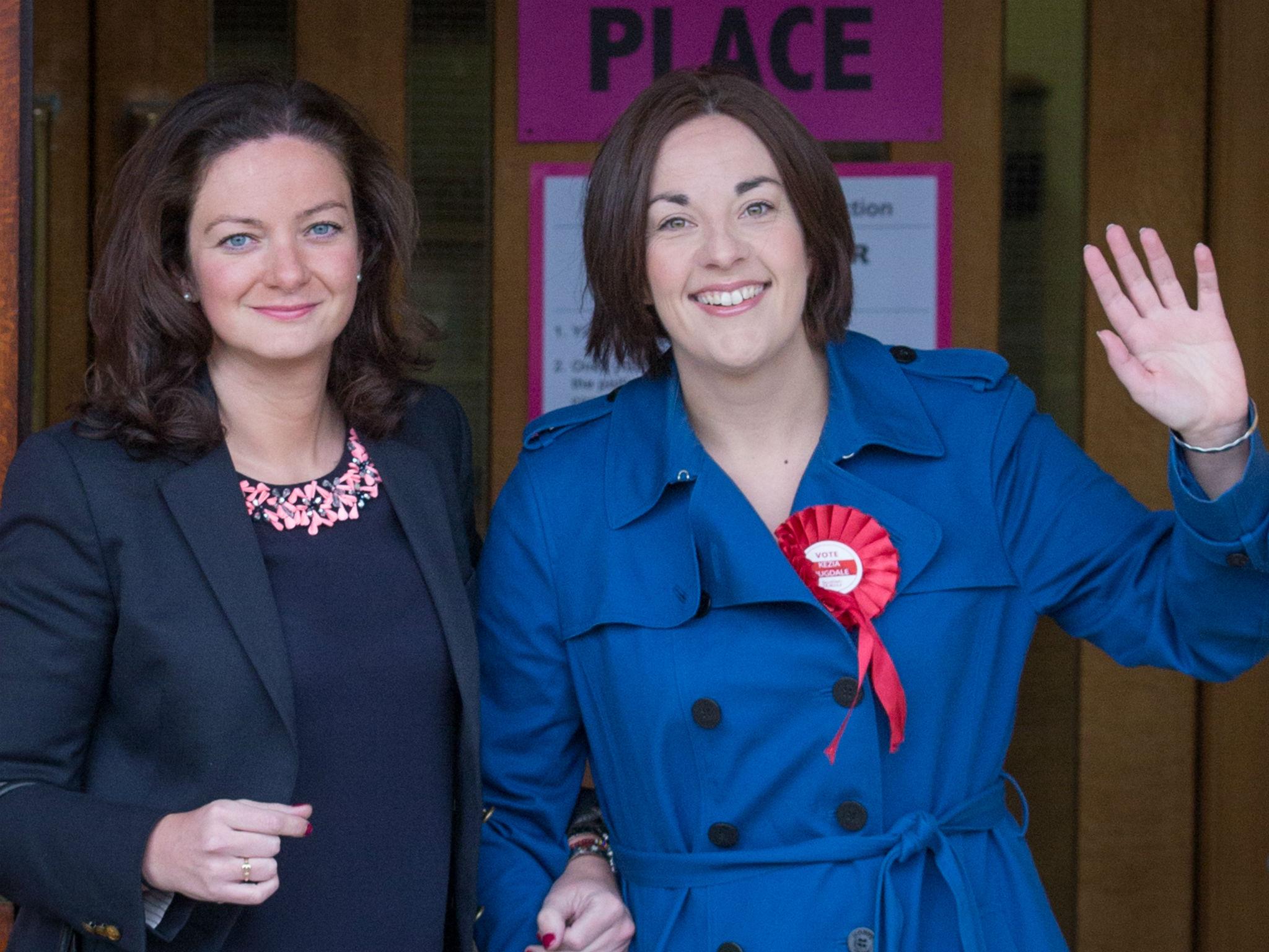 Kezia Dugdale and her partner Louise Riddell vote in Scottish parliament elections in May