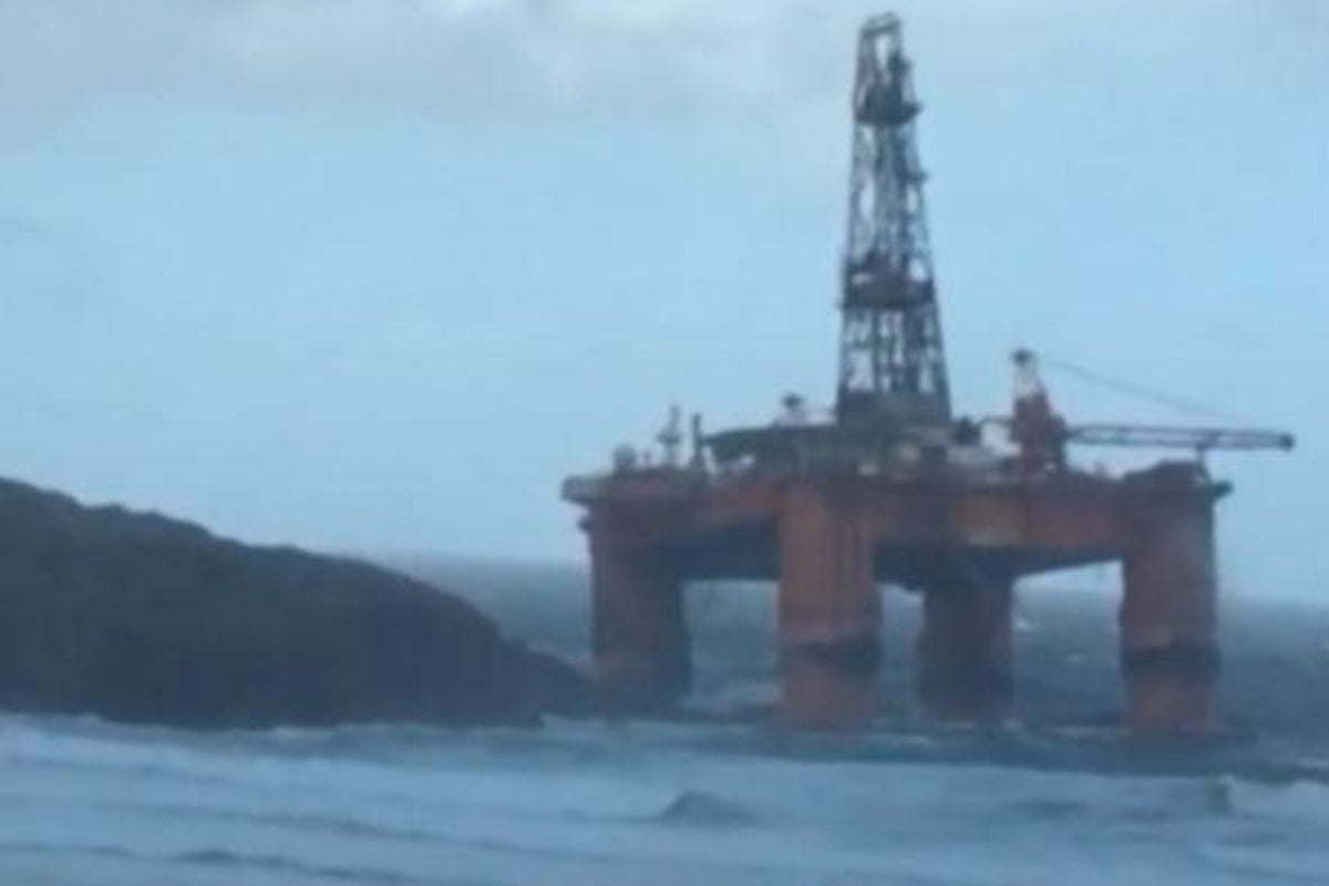 Oil rig blown towards shore in severe weather | The Independent | The ...