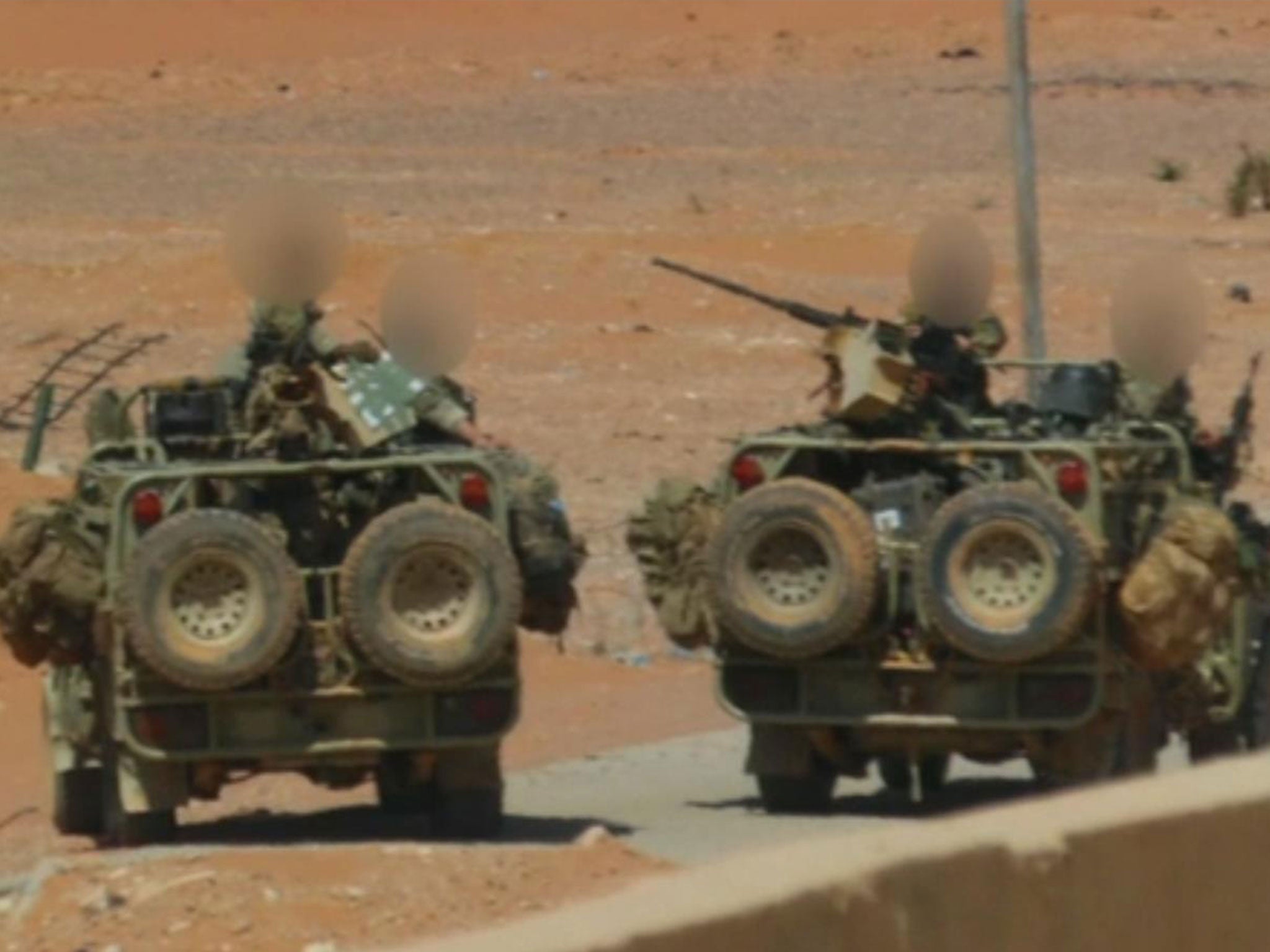 A photo appearing to show British special forces operating near al-Tanf in Syria in June