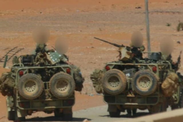 A photo appearing to show British special forces operating near al-Tanf in Syria in June