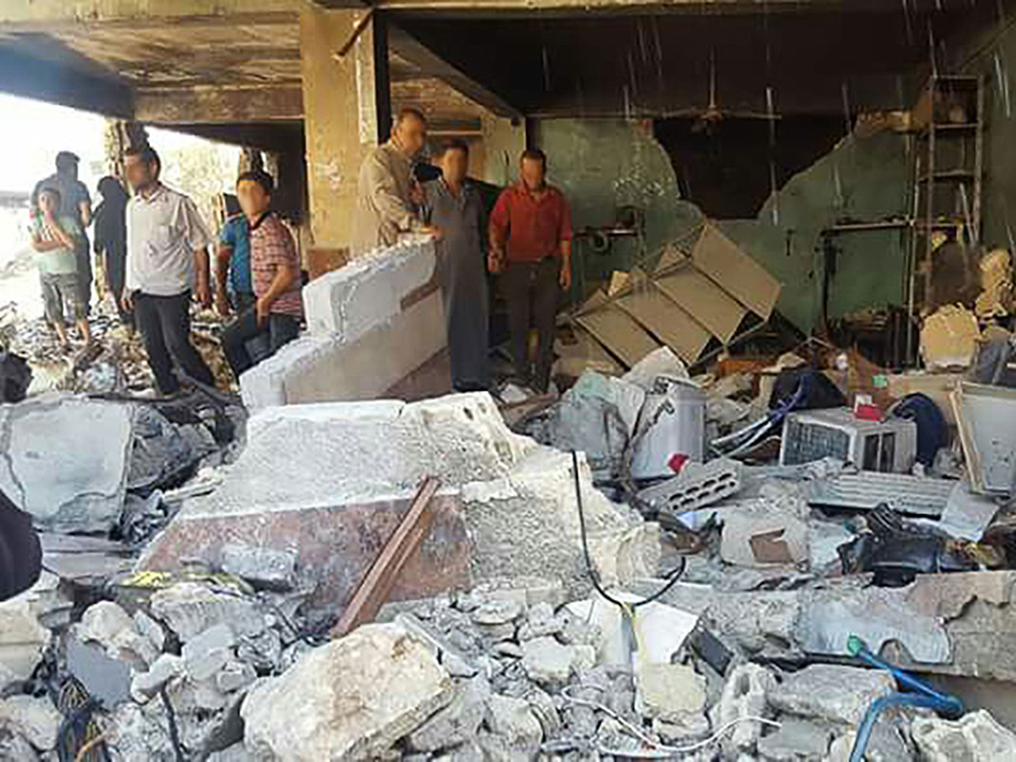 Damage at an MSF-supported hospital in Millis, Syria, after it was hit by air strikes on 6 August