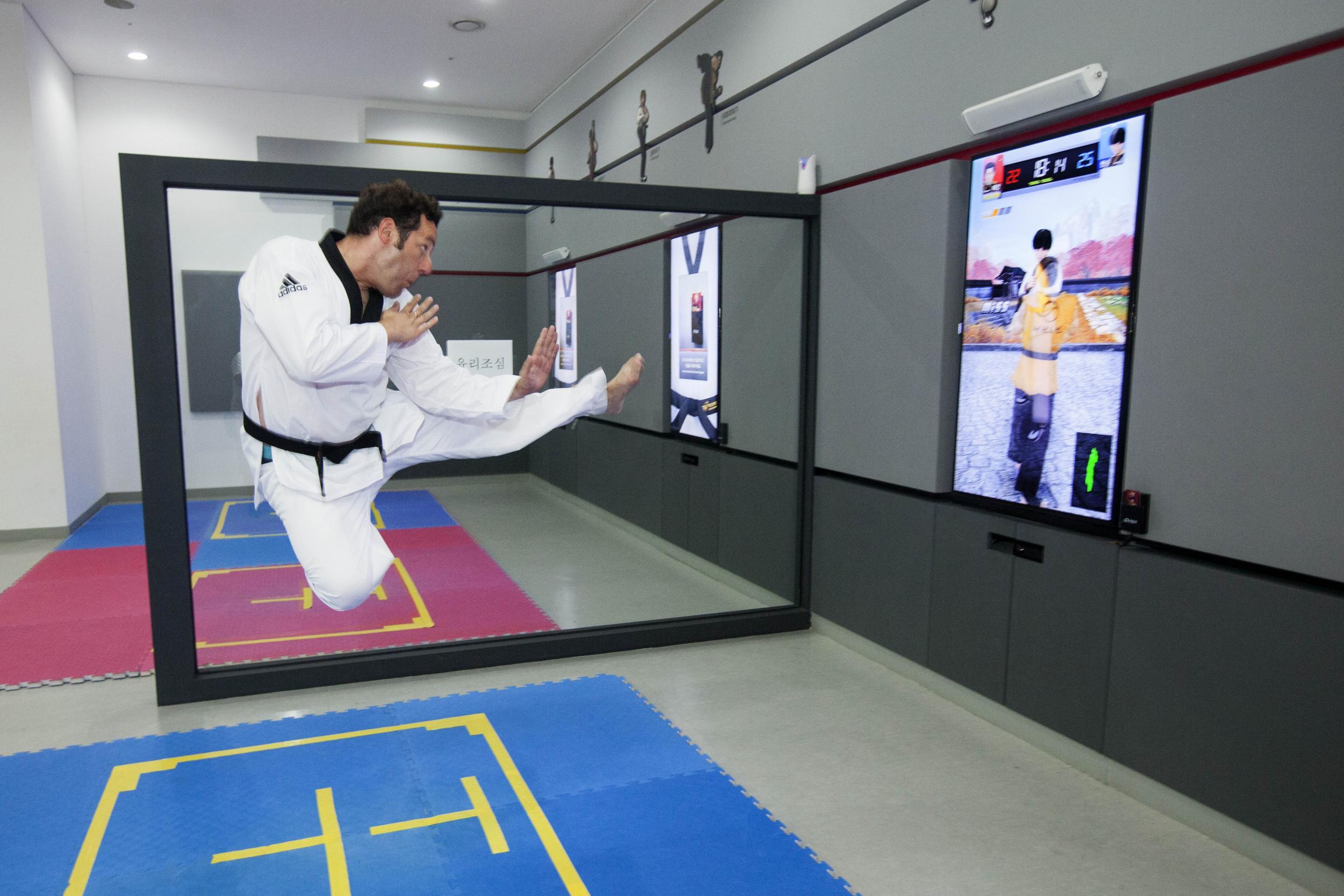 Taekwondo kick at the 'Experience Centre'