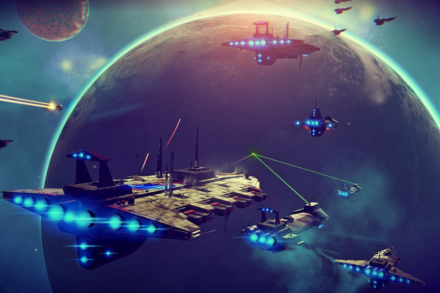 The world of No Man's Sky is populated – partly – by huge ships
