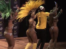 Read more

Usain Bolt is preparing for the Olympics by samba dancing
