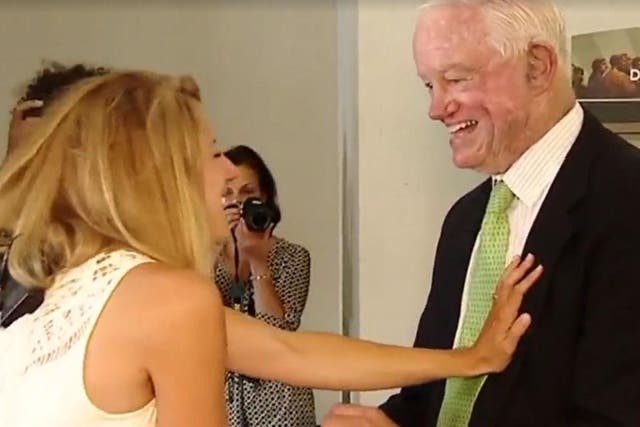 The bride tracked down the man who had received her father's heart