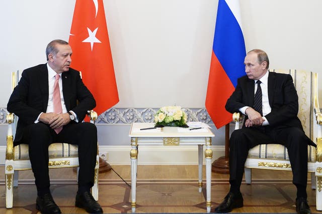 President Erdogan meets with Russian President Vladimir Putin