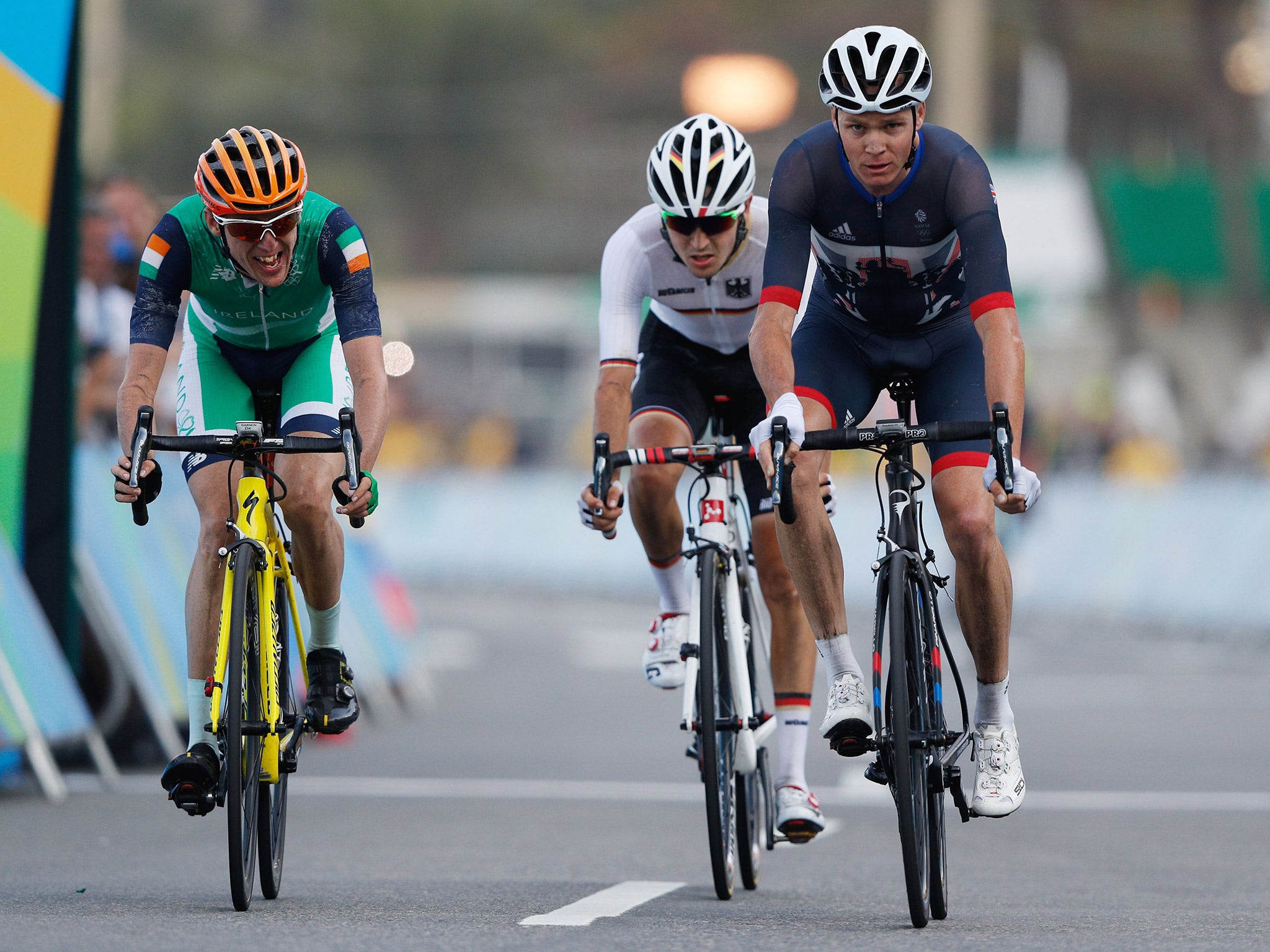 Chris Froome competes in the men's time trial on day five at the Rio Olympics