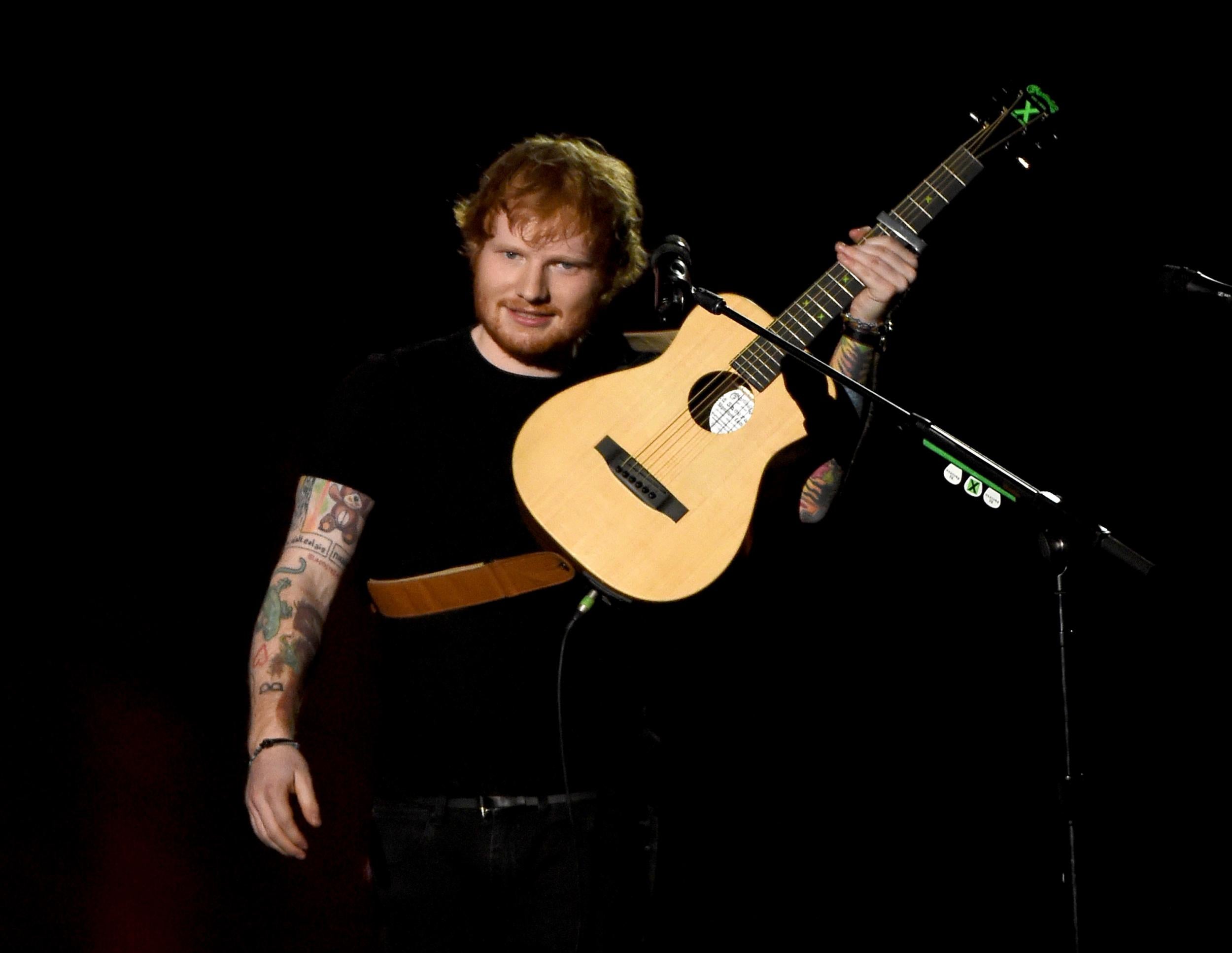 The source says Sheeran was taken to a nearby hospital to have stitches before returning to the party