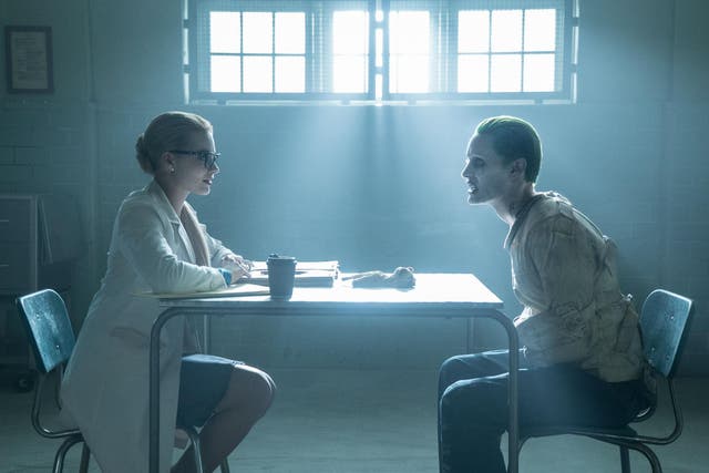 Margot Robbie and Jared Leto as Harley Quinn and The Joker in Suicide Squad