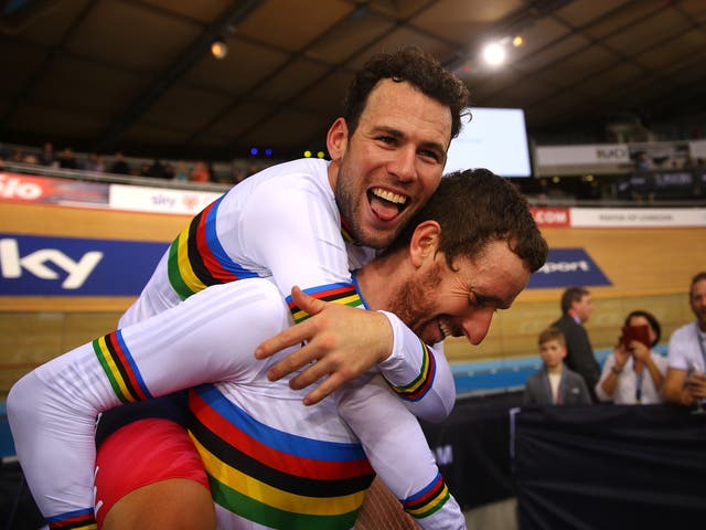 Mark Cavendish and Bradley Wiggins won gold in the Madison at the world championships