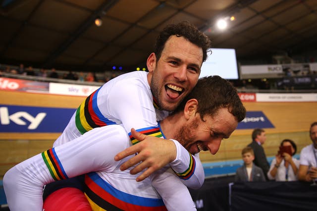 Mark Cavendish and Bradley Wiggins won gold in the Madison at the world championships