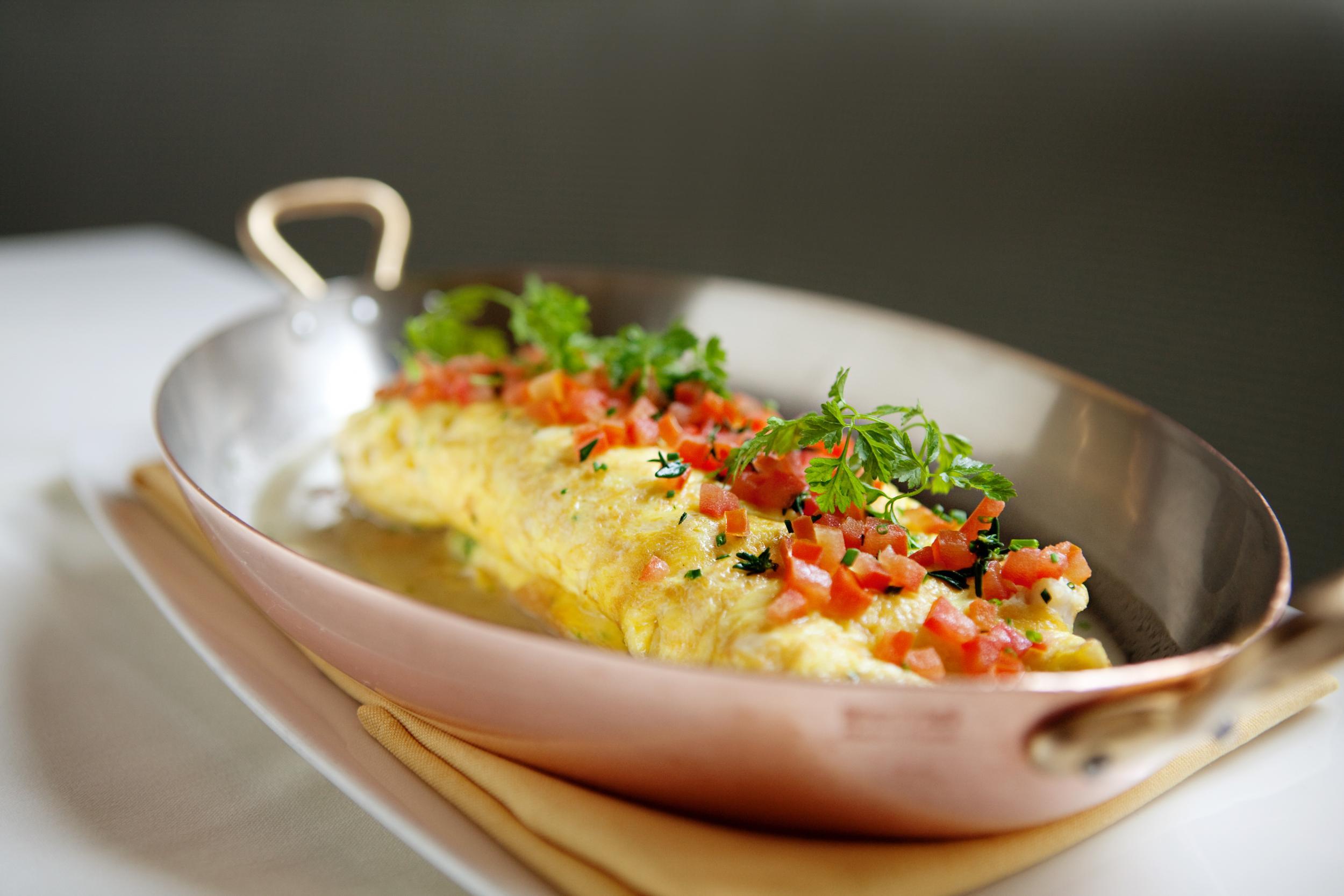 French-inspired bistro Mistral's irresistible jumbo lump crab and chive omelette