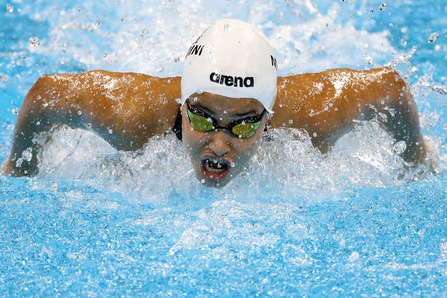 Yusra Mardini competes in heat one of the Women's 100m Butterfly