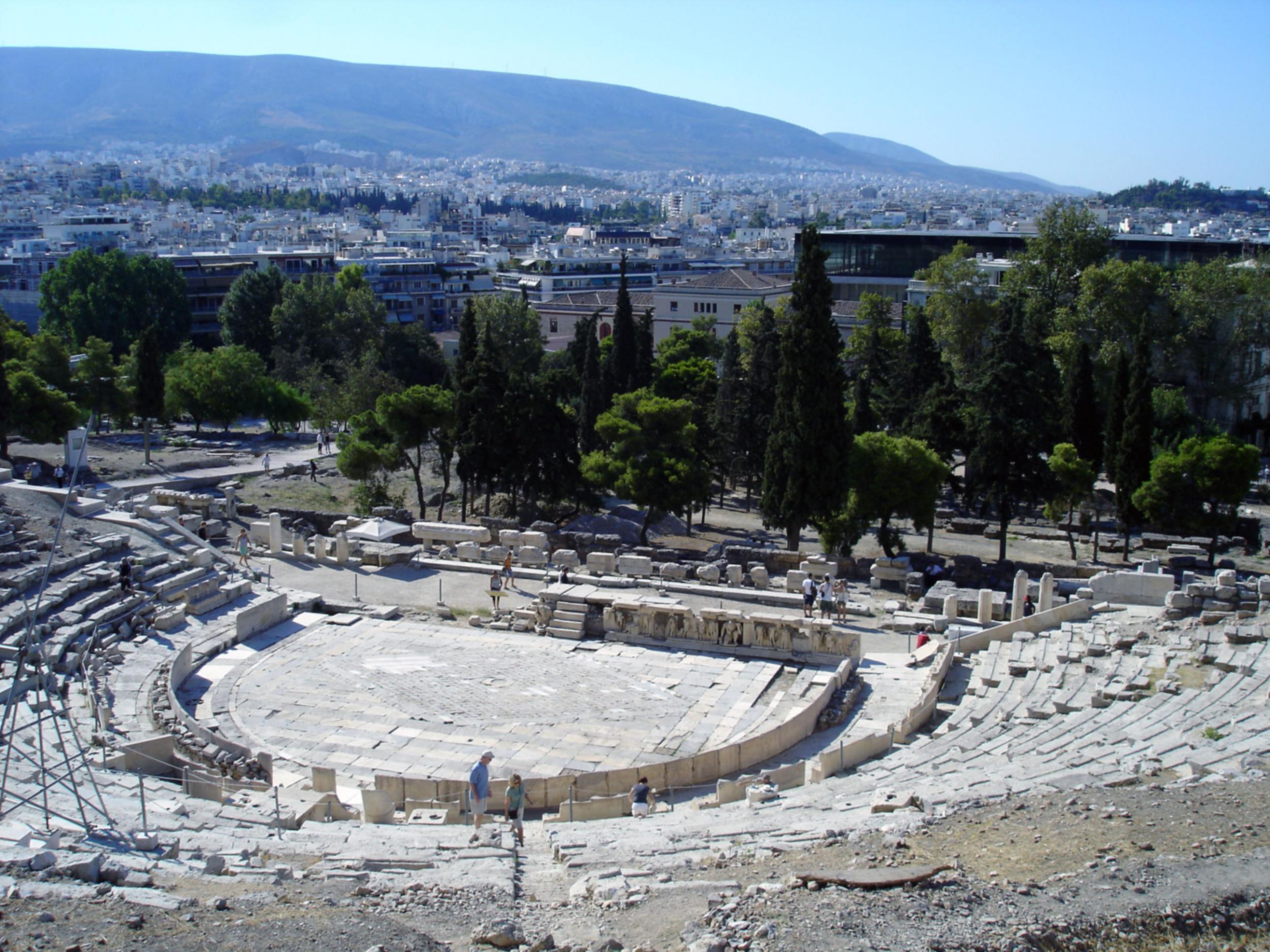 The Theatre of Dionysus is dedicated to the Greek god of drama and wine