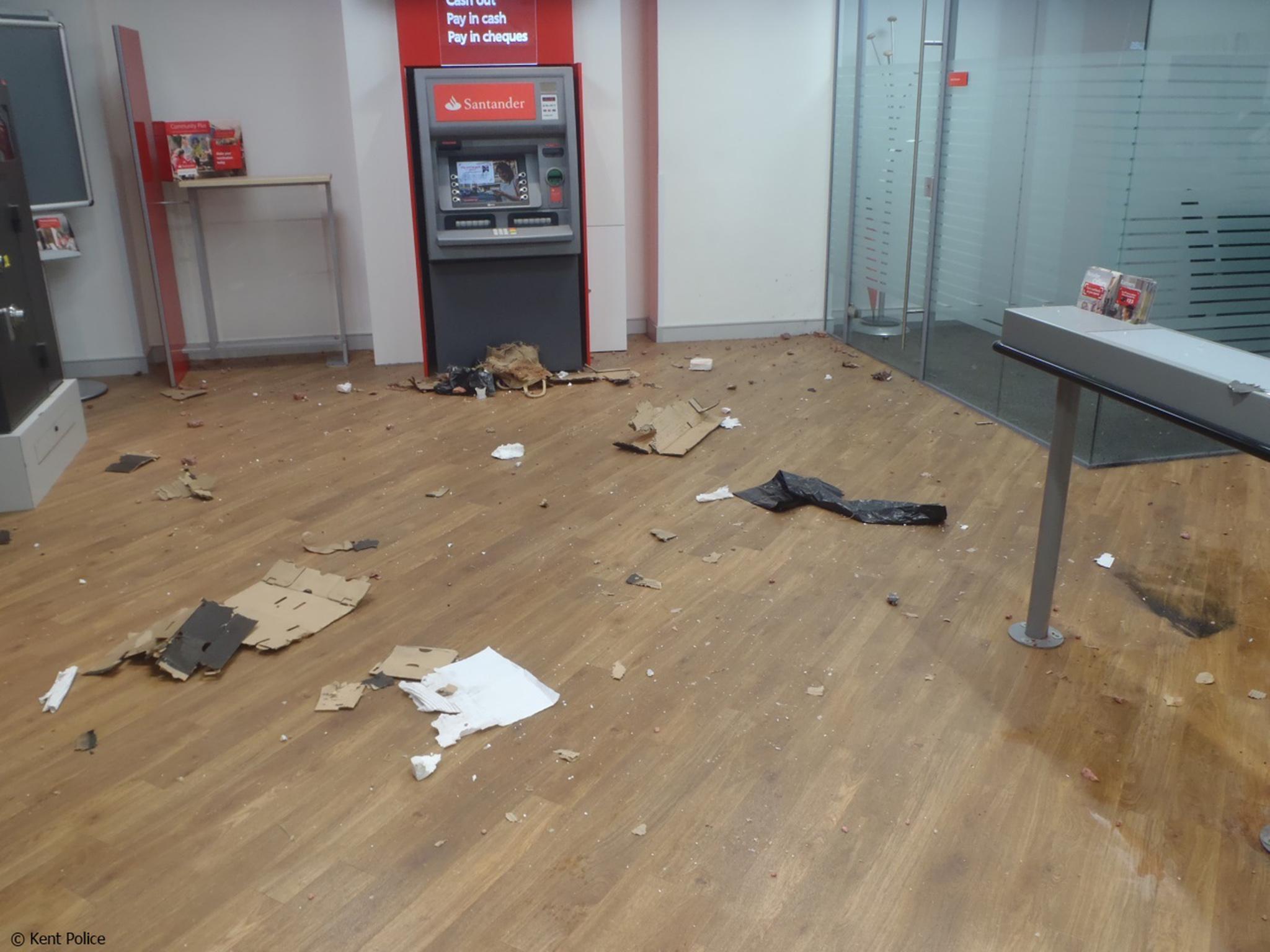 The remnants of the 'bomb' after police carried out a controlled explosion in the Santander
