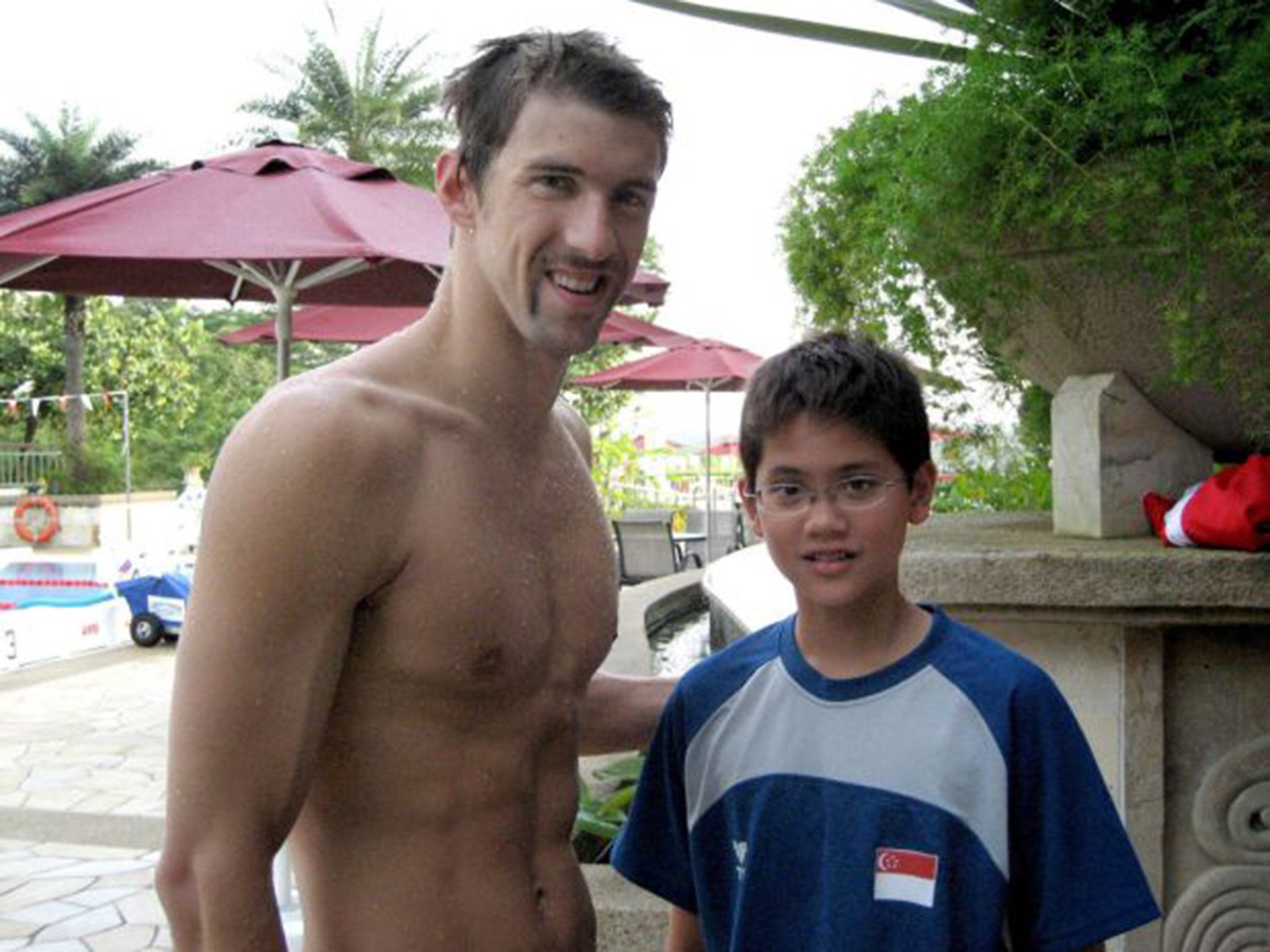 Joseph Schooling, pictured with Michael Phelps in 2008, won the 100m butterfly gold medal at Rio 2016