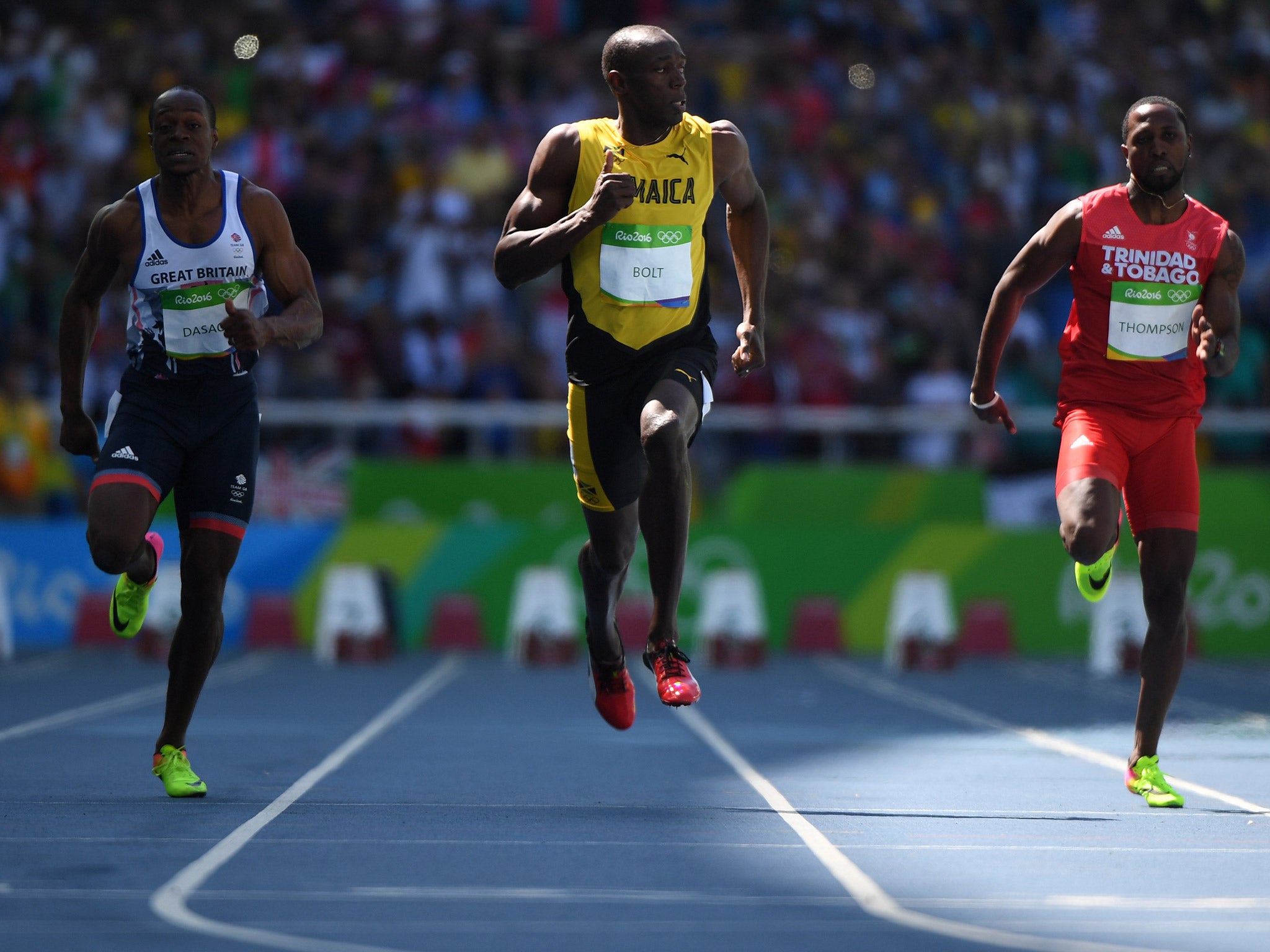 Usain Bolt breezed through his 100m heat.