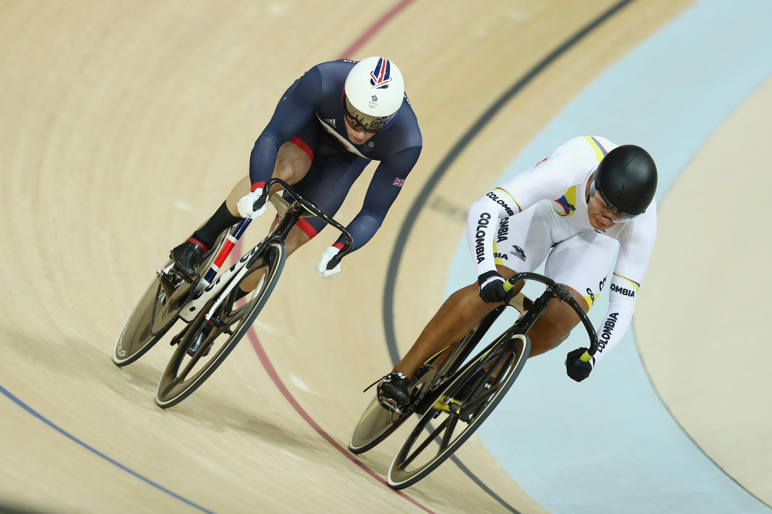 Jason Kenny in action in the men's sprint semi-final