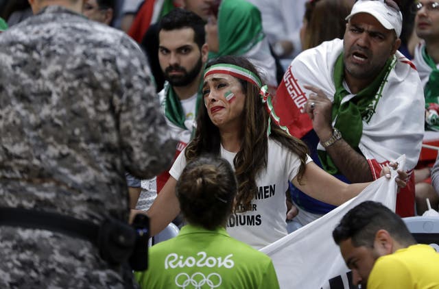 Ms Safai refused to move from her front-row seat at a men's volleyball match between Egypt and Iran