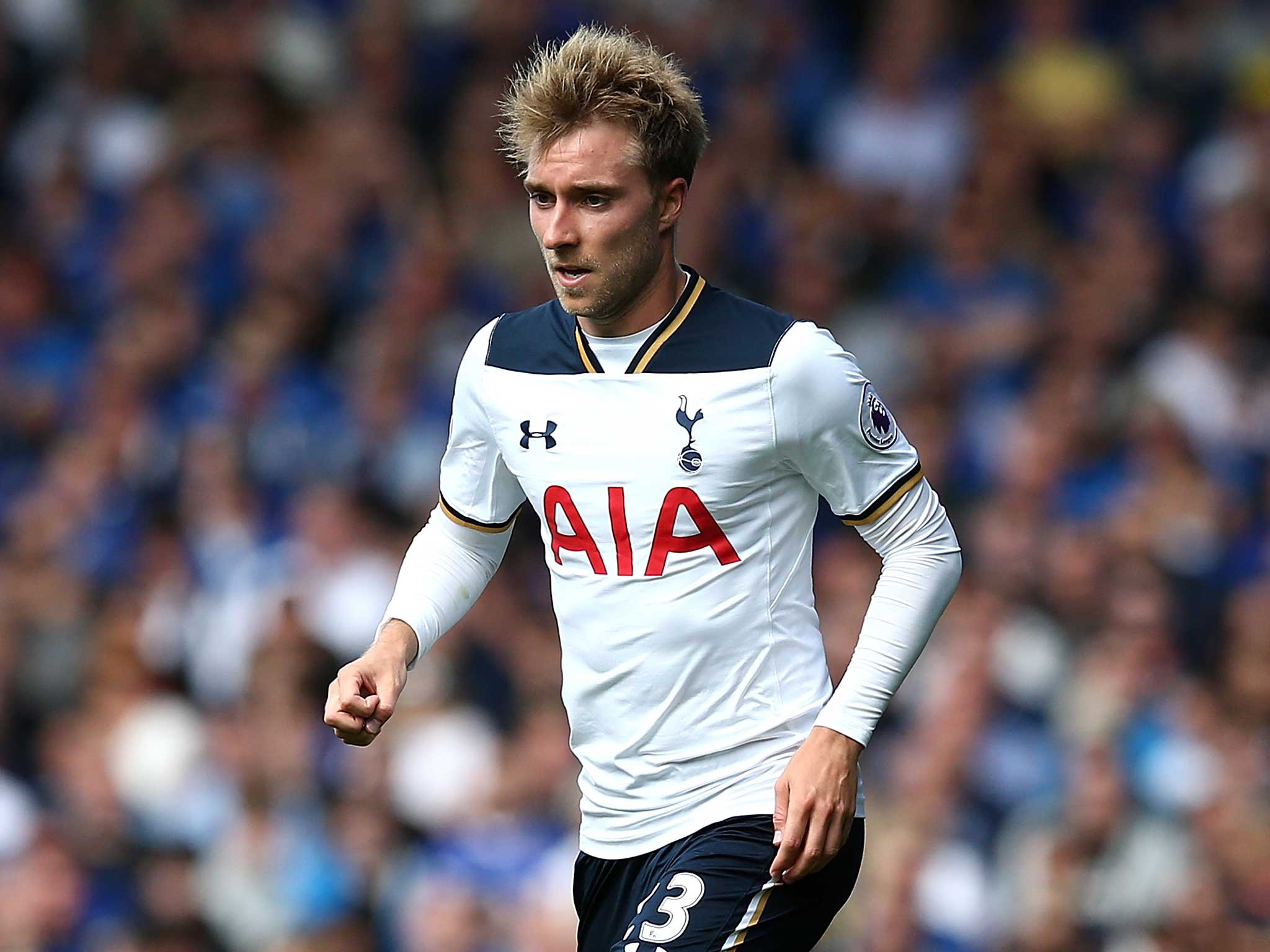 Christian Eriksen in action against Everton on the opening day