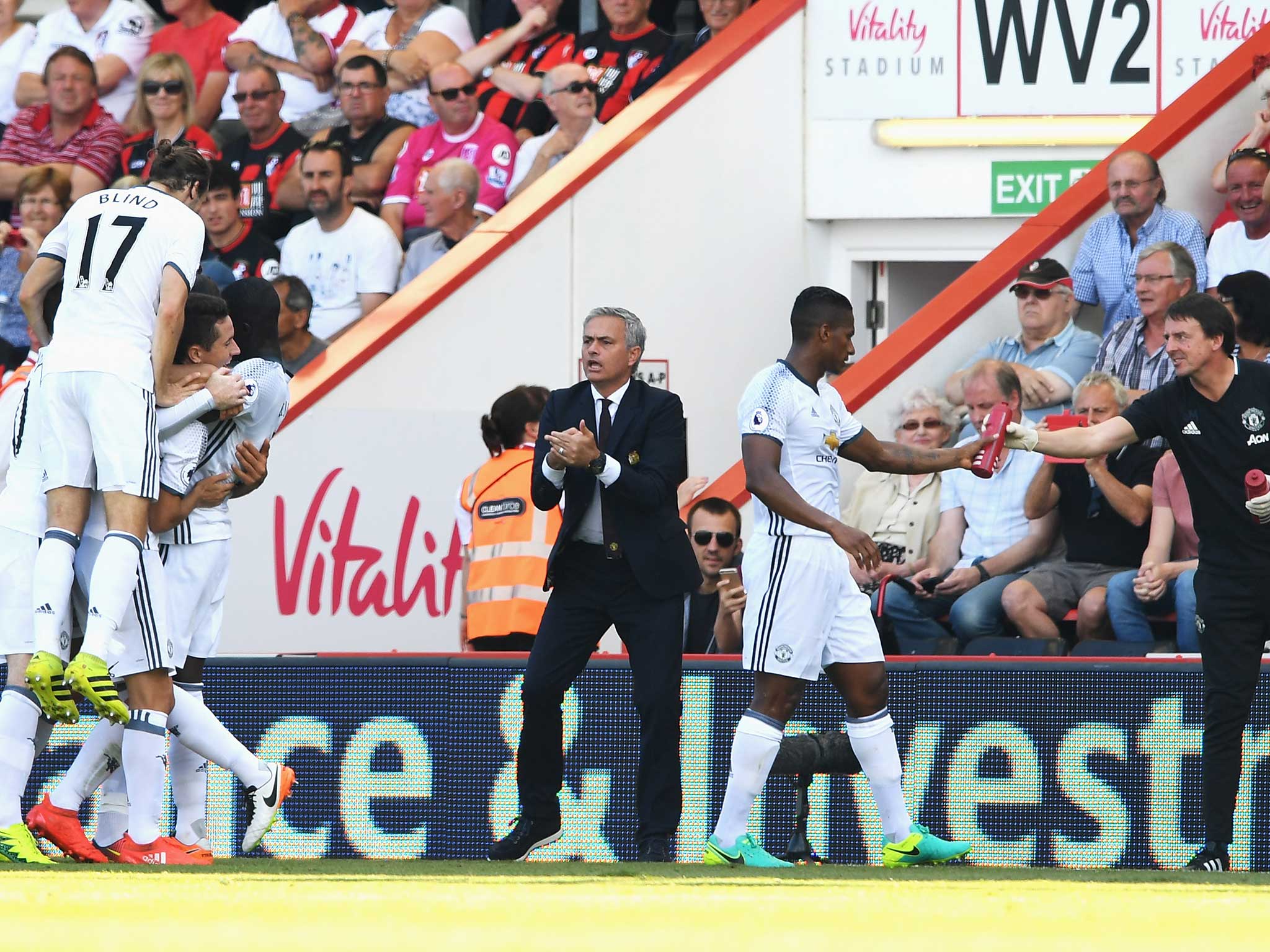 Jose Mourinho on the side-lines during Manchester United's opening weekend victory