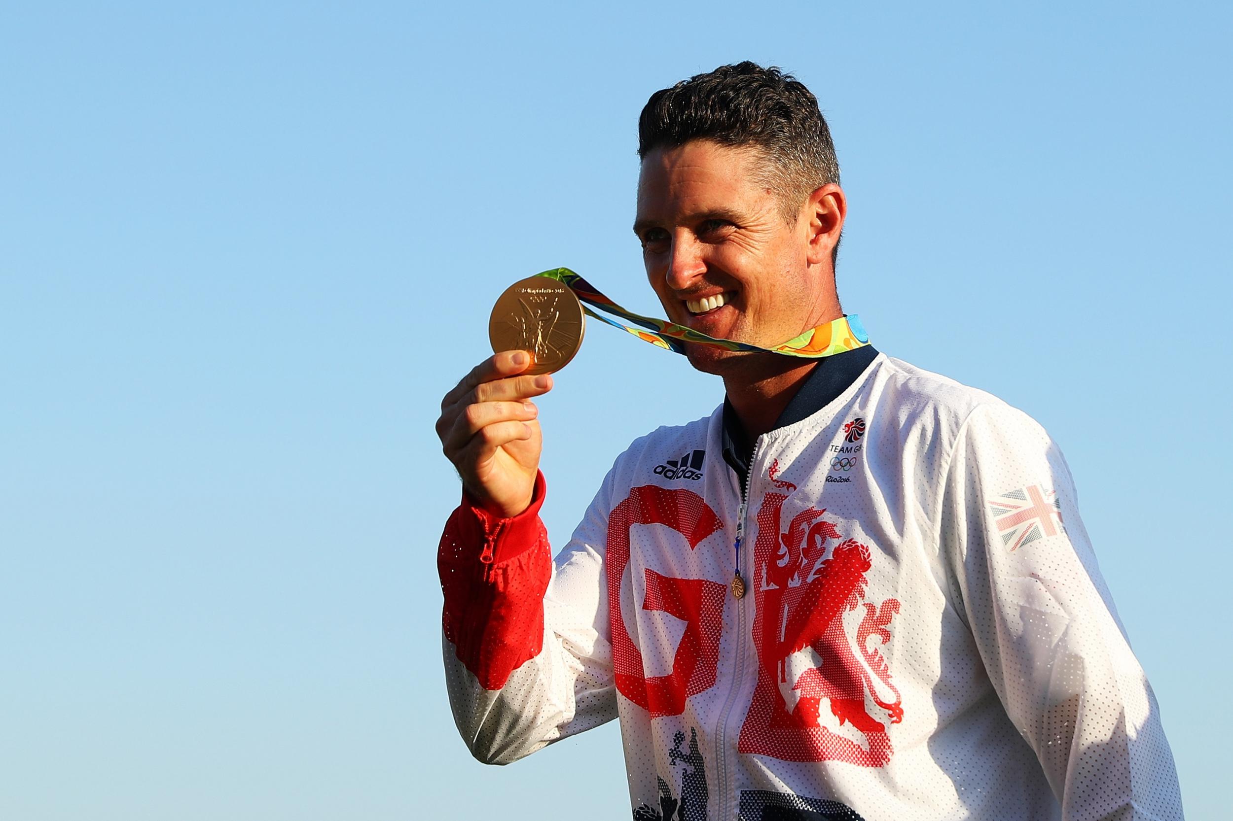 Justin Rose with his gold medal