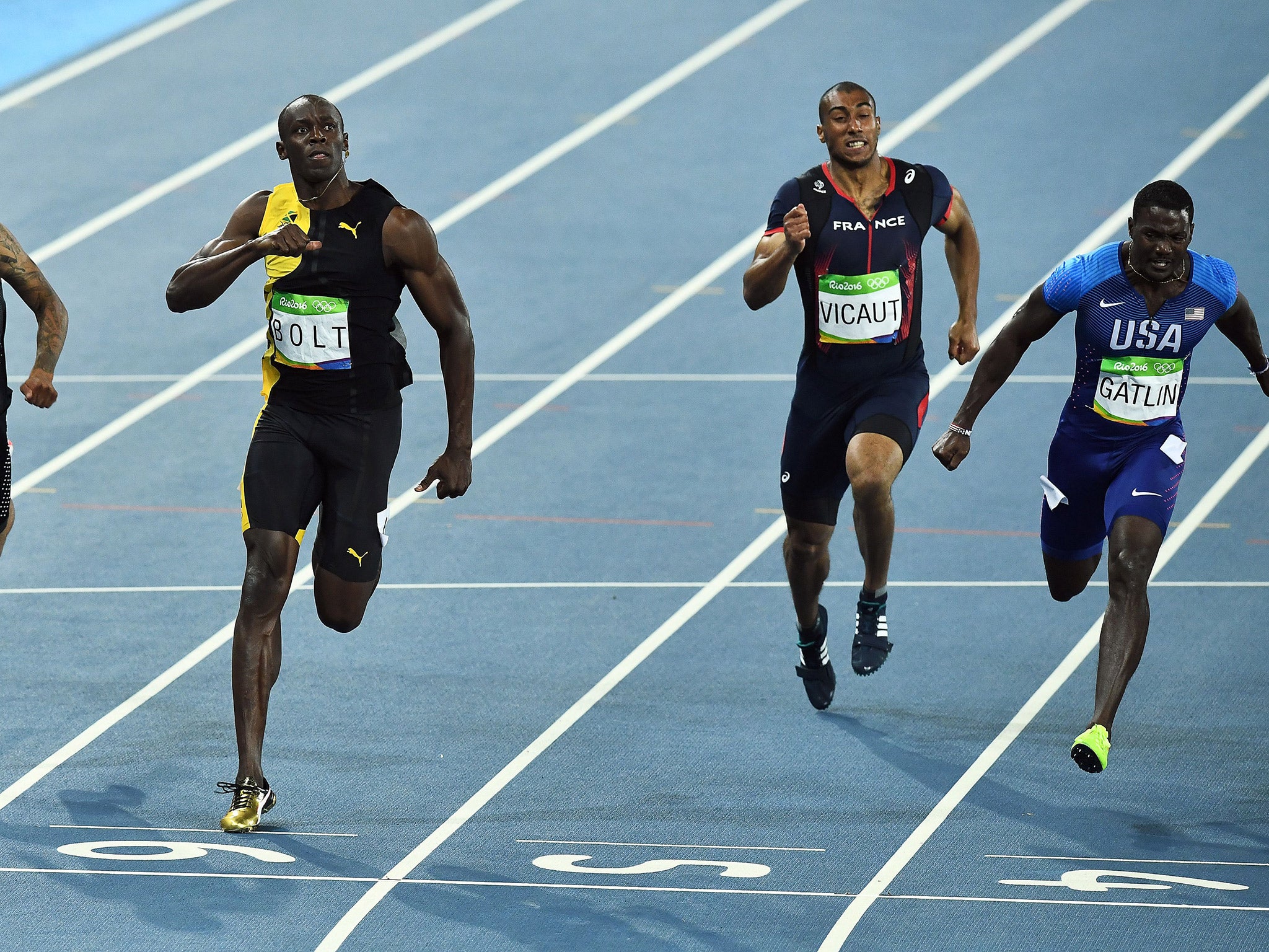 Bolt won gold in 9.81 seconds to win a third consecutive 100m gold medal