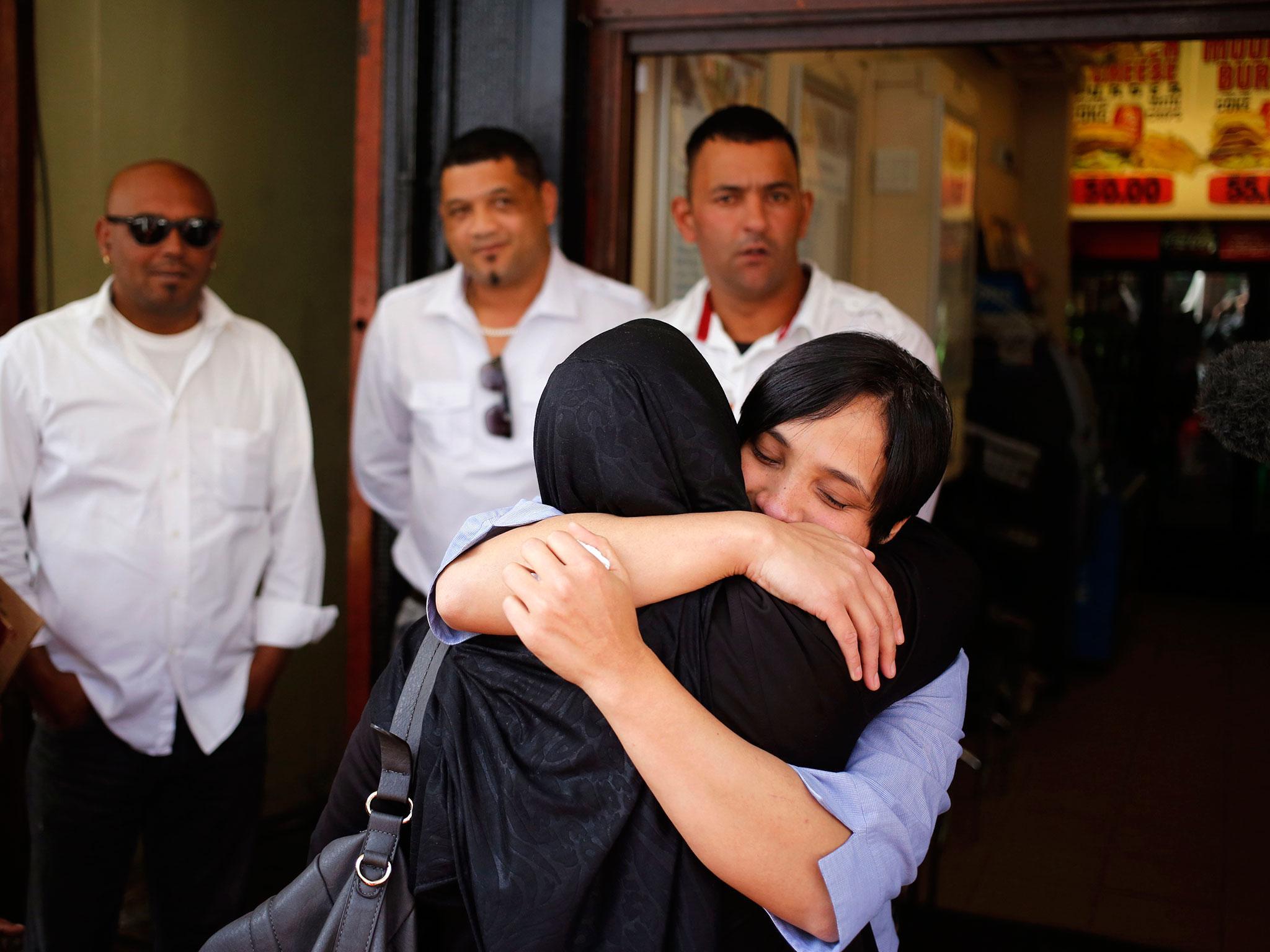 Celeste Nurse, right facing, Zephany’s biological mother, had her newborn snatched from her while she lay asleep