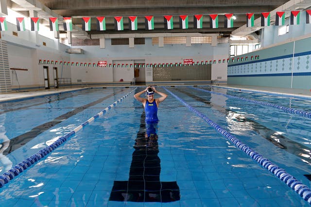 Palestinian swimmer Mary Al-Atrash, currently competing at Rio