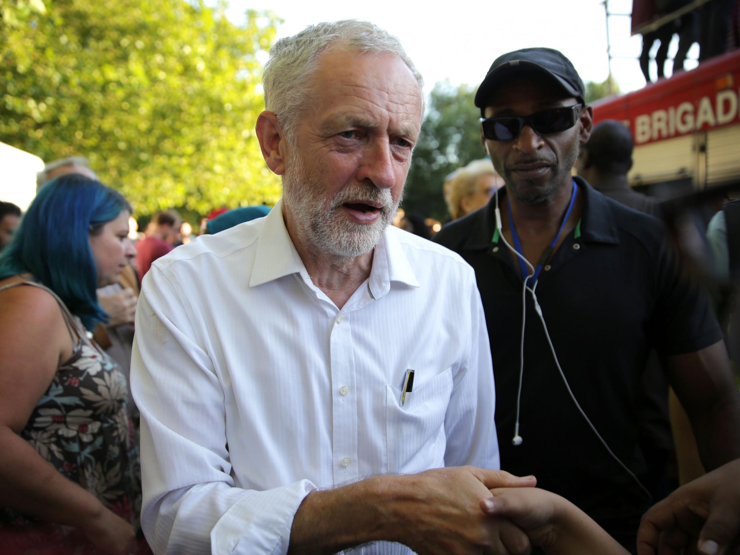 Jeremy Corbyn arrives to attend a Black, Asian and minority ethnic (BAME) rally in north London