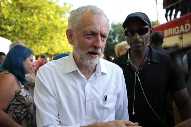 Jeremy Corbyn arrives to attend a Black, Asian and minority ethnic (BAME) rally in north London