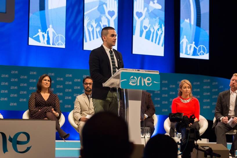Ashour speaking at a One Young World event