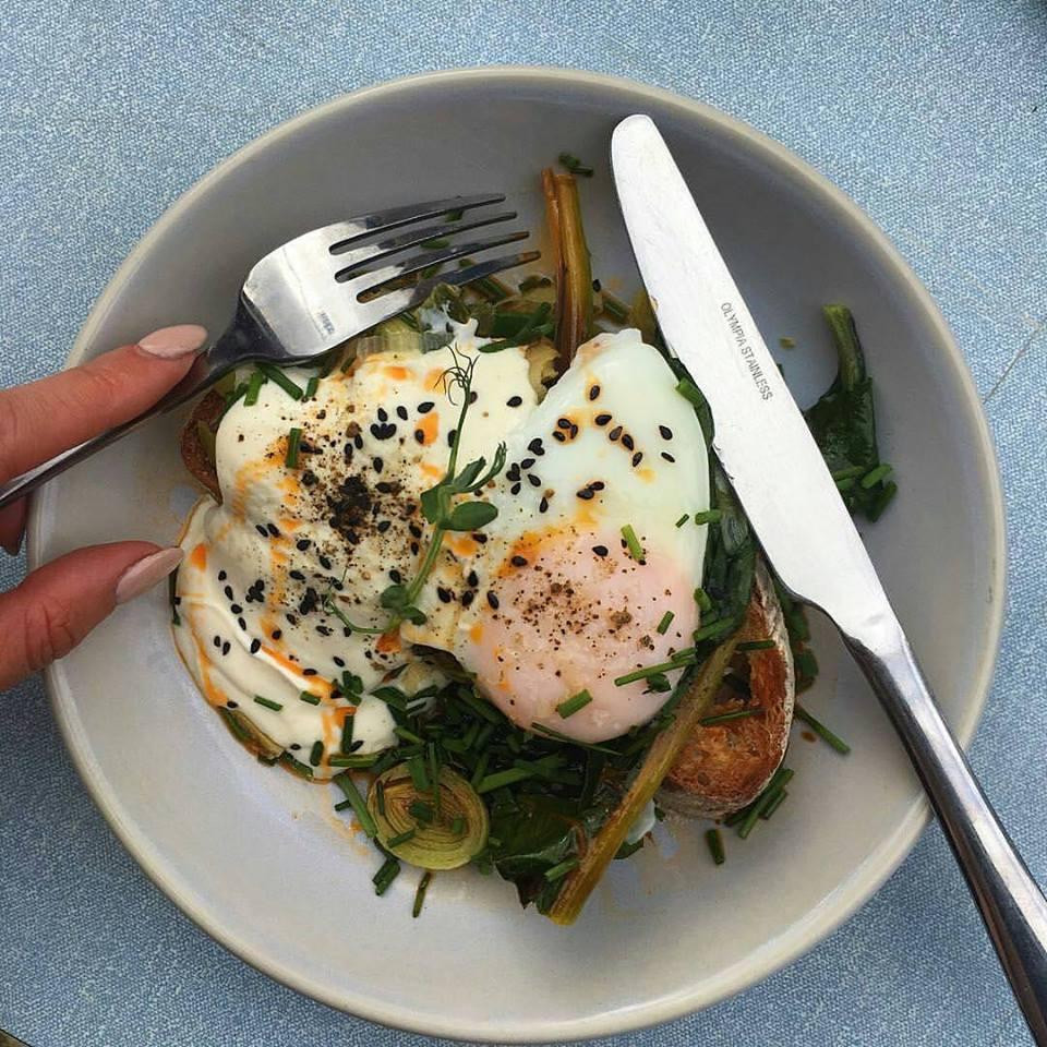 The egg and greens has become a staple dish at relaxed specialty coffee and food cafe Meet Me in the Morning