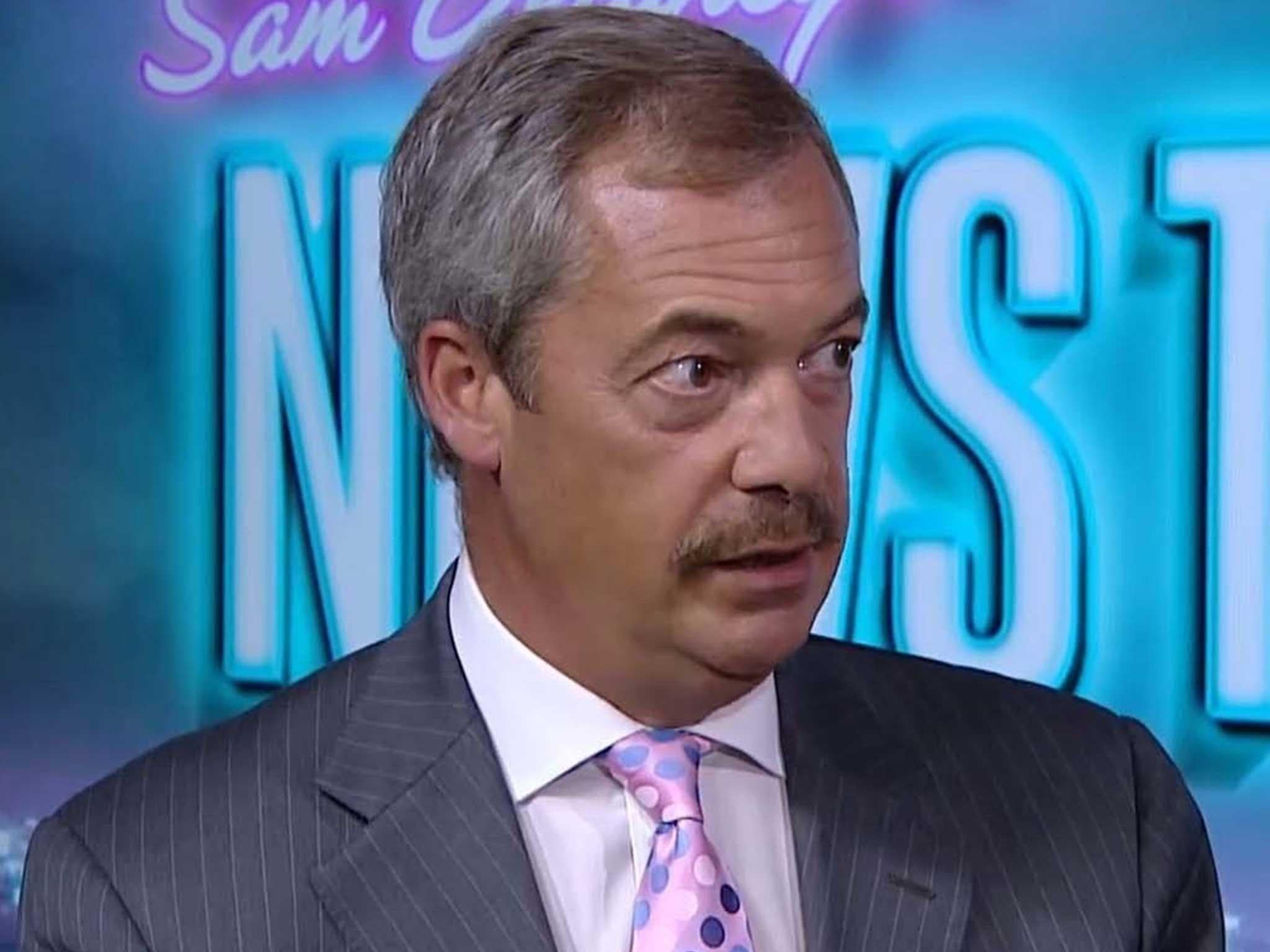 Nigel Farage appearing on Sam Delaney's News Thing on RT UK