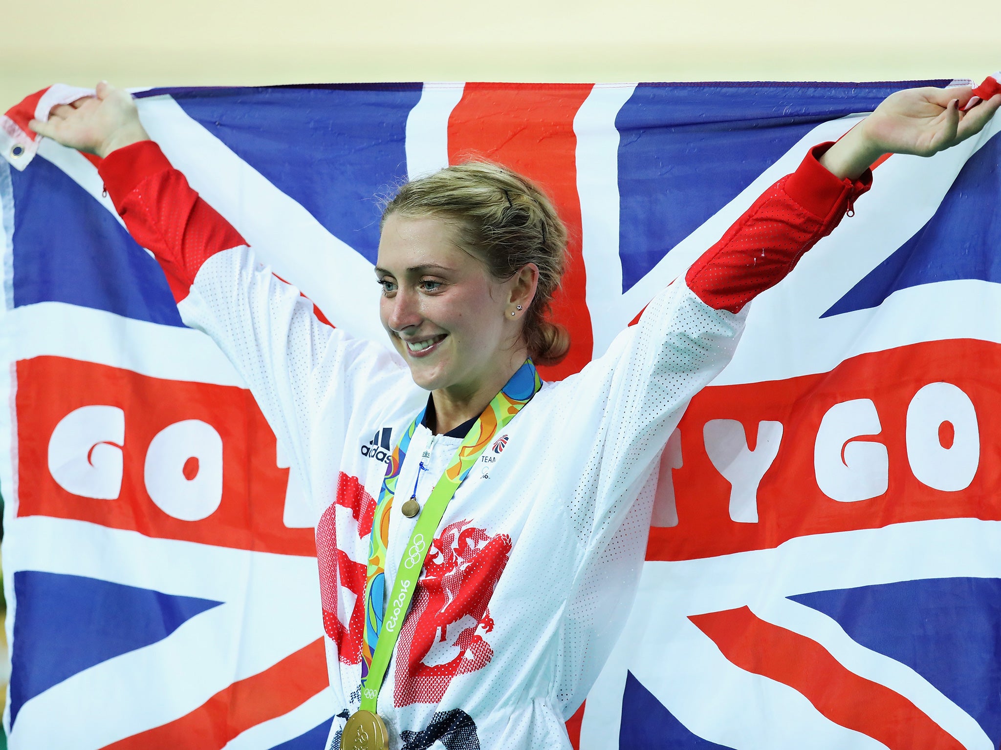 while Trott was pedalling to victory in the omnium, her fiancé Jason Kenny pushed to triumph in a tense final in the men keirin